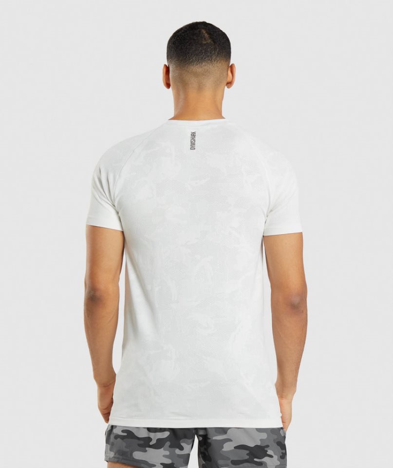Camiseta Gymshark Geo Seamless Hombre Blancos | MX 637YIX